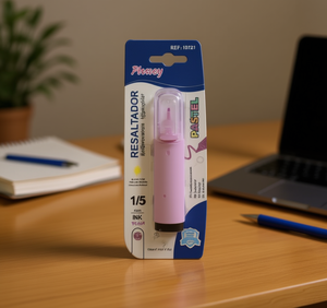 Evidenziatore Poney Rosa Pastello con Punta a Scalpello, Misura Standard per Uso Scolastico e d'Ufficio - Product Image 2
