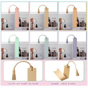 Colorful PU <b>Bookmarks</b> Tassel Pendant Read the Written Labels Office Gifts Enterprise Customized LOGO Wholesale - Product Image 5