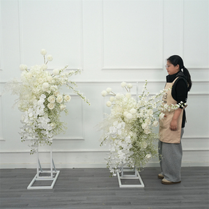 Arrangement de fleurs artificielles de roses personnalisées, longue durée, pour décoration de fond de mariage suspendue - Product Image 3