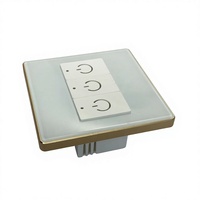Interrupteur mural intelligent WIFI EU en verre trempé avec cadre en métal doré, 1/2/3 boutons, 10A, commande à distance par application, compatible Google Alexa