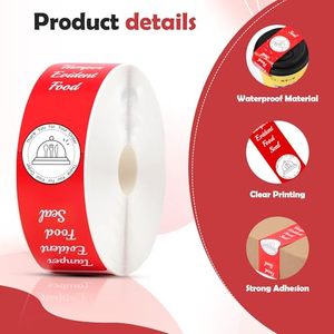 สติกเกอร์กันการงัดแงะสำหรับการส่งอาหาร - สำหรับปิดผนึกกล่องเครื่องดื่ม อาหาร และพิซซ่า เพื่อรักษาความสดใหม่ - Product Image 3