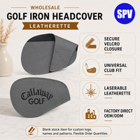 Couvre-chef de club de golf en similicuir Laserable Couvre-chef en fer de golf durable Accessoires de sport de plein air pratiques