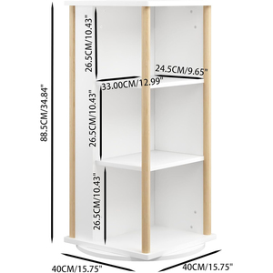 Bibliothèque rotative Montessori pour enfants, étagère à livres tournante à 3 niveaux, étagère de rangement pour jouets en bois avec tableau noir - Product Image 4