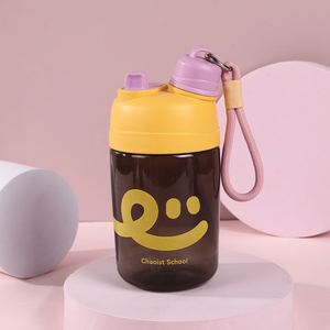 ขวดน้ำหลอดดูดป้องกันการตกแบบพกพาขนาด 550 มล. สำหรับกิจกรรมกลางแจ้ง - ถ้วยหลอดดูดน้ำสองชั้น - Product Image 5