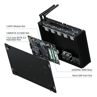 PC Industrial I5-4200U Edge IoT Gateway, LAN 2.5G, RS232 COM, SIM 4G, Sin Ventilador, Amplio Rango de Temperatura, Aluminio, Modbus, Bajo Consumo