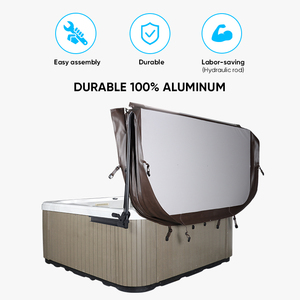 Lève-couverture <span class=keywords><strong>de</strong></span> <span class=keywords><strong>spa</strong></span> universel réglable en hauteur avec supports en aluminium renforcés <span class=keywords><strong>pour</strong></span> nettoyage <span class=keywords><strong>de</strong></span> piscine et accessoires - Product Image 3