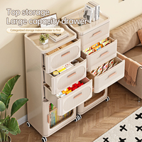 Bacs de rangement avec couvercles Conteneurs de stockage empilables avec roues Tiroirs et chariots de rangement en plastique transparent