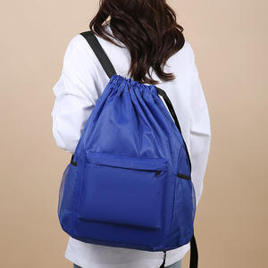 Sac à dos à cordon de serrage couleur unie léger et durable pour sports de plein air et voyages pour hommes et femmes été 2025 - Product Image 4