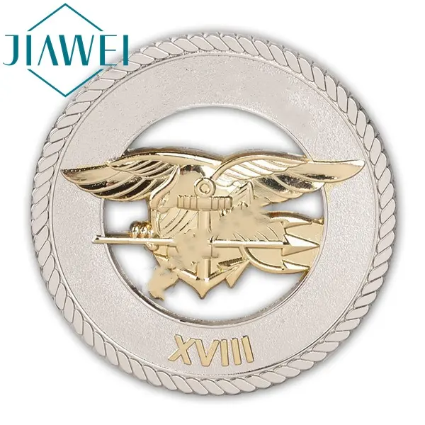 Euro Style Free Logo Design Antique Gold Silver Bronze 2D 3D Die Stamped Enamel Souvenir Coin