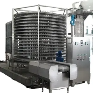 commercial automatic single/double drum equipment fruit meat barrel iqf quick freezing machine spiral freezer