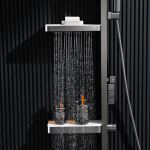 Verdecktes Dusch armatur set mit konstanter Temperatur 4-Funktions-Duschsystem mit Leiter-Klavierschlüssel-Design und LED-<span class=keywords><strong>Atmosp</strong></span> - Product Image 3