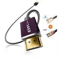 Câble UHD Slim 8K avec boîtier métallique 6ft/10ft 2.1 pour 48 Gbps pour PS5/PS4, moniteur et lecteur DVD