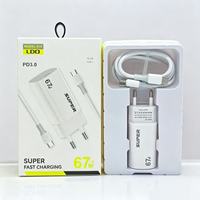 Cargador Rápido USB C de 67W con Enchufe EU/US para Xiaomi, Carga Turbo USB Tipo C PD, Cargador Rápido de 67W para Teléfono Móvil, Adaptador de Viaje USB-C