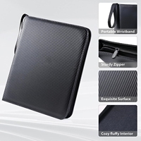 Classeur à 3 anneaux en PU avec 9 pochettes pour cartes Pokémon, Kpop, Yu-Gi-Oh !, avec fermeture éclair, haute qualité, portable, pour collectionneur de cartes DIY