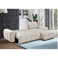 Canapé-lit 2 places en microfibre, design européen, en forme de L, avec rangement, pour appartement, salon - Personnalisable