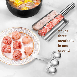Moule à boulettes de viande en acier inoxydable 304, moule à boulettes de poisson et à pâte de crevettes pour la maison, remplissage de viande polyvalent pour la fabrication de boulettes de viande - Product Image 6