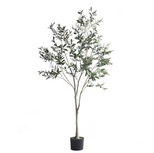 Arbre d'olivier simulé en plastique vert, plante artificielle, ornement écologique, UV 2m, salon, centre commercial - Product Image 4