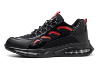 Chaussures décontractées multifonctionnelles printemps-automne en cuir véritable, respirantes, avec coussin d'air en plastique souple, amortissantes, embout en acier