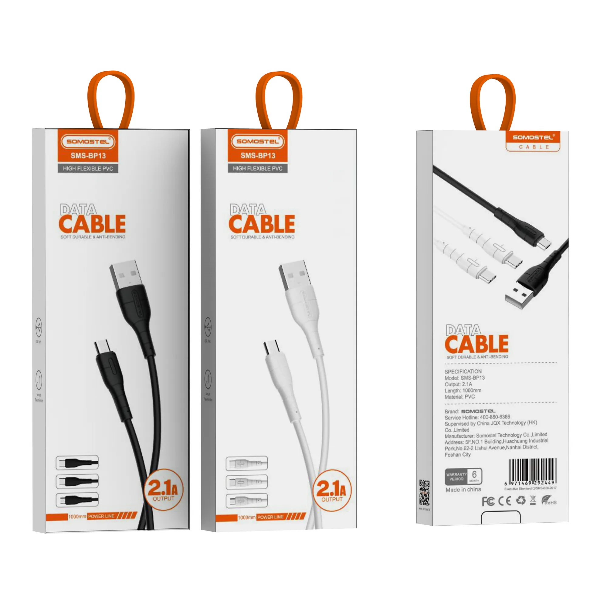El mejor precio Cable móvil tipo C Carga Teléfono móvil Cable de datos de carga USB de PVC para iPhone Cable de carga