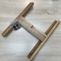 En stock, support pour plantes d'intérieur en bois d'acacia de style mid-century, écologique, verni, avec ensemble de pots en céramique, capacité 3L