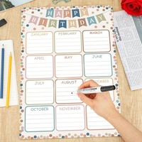 Tableau d'anniversaire pour la classe, confettis, affiche d'anniversaire réutilisable, calendrier, décorations de tableau d'affichage style bohème