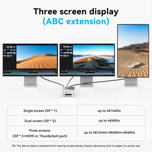 Hub USB C 8 en 1 a DP 4K 144HZ, Estación de Acoplamiento para <span class=keywords><strong>Mac</strong></span> <span class=keywords><strong>Mini</strong></span> M4 con Carcasa para Disco Duro SSD NVMe M.2 de Doble Bahía de 16TB y 40Gbps - Product Image 3