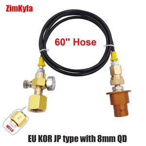 1.5M Brass <b>Quick</b> <b>Connector</b> Air Hose for SodaStream Terra DUO to External CO2 Tank Adapter (Gold/Purple 2000PSI) - Product Image 3