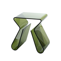 Table de chevet minimaliste multifonctionnelle en acrylique vert, nouveauté très vendue, couleur personnalisable, table basse en acrylique pour café et thé