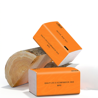 Mouchoirs en papier orange 5 plis, paquet économique, en pure pâte de bois, serviettes douces pour la maison, le bureau et l'hôtel, lot de 10 paquets