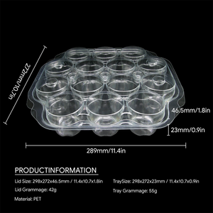 Envase Transparente Desechable para Alimentos con Logotipo Personalizado, Cierre Seguro, Fácil de Abrir, de Grado Alimenticio, con 14 Compartimentos, PET, Recubrimiento UV para Agricultura - Product Image 2