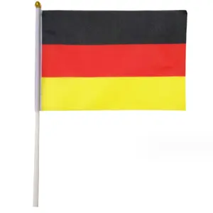 Quality Quantity Assured bright Black Red Orange 21x14 cm flags Germany Polyester Hand Flag For Cheering