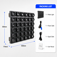 36PCS*8W RGBW LED Beam Matrix Light 3 °   Projecteur d'effet auxiliaire de scène à angle de faisceau linéairement dimmable, IP20, contrôle DMX512
