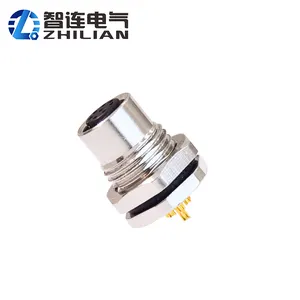 M8 8 Pin Solder Termination Plug Socket Connector Type Female Back Mount Waterproof Panel Electronic Connector