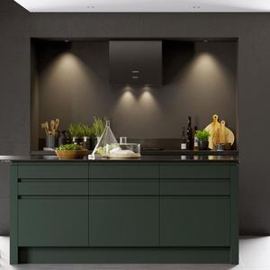 ตู้ครัว MDF สีเขียวราคาประหยัดแบบสั่งทำพิเศษจาก Vermonhouzz โครงเมลามีน บานประตูไร้มือจับ - Product Image 1