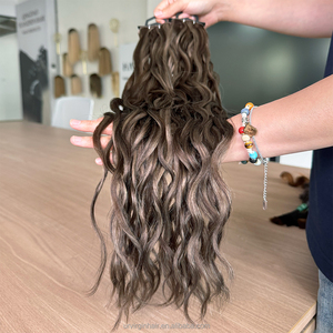 Extensioni di Capelli Umani Ricci Grado 12A Remy Grezzi Senza Cuciture Ultra Leggeri con Estremità Spesse Genius Weft - Product Image 3