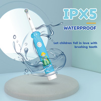 Cepillo de Dientes Eléctrico Giratorio para Niños, Cabezal Redondo, Cerdas Suaves, Sónico, Impermeable