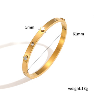 Floral Titanium Steel Bracelet For Women Wide Retro Style Gold Color Gift Jewelry <b>Bangle</b> <b>Set</b> - Product Image 5