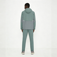 Ensemble de sport deux pièces en nylon personnalisé pour homme : survêtement respirant avec veste à capuche zippée et pantalon de jogging