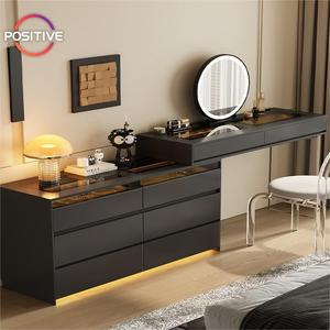 Tocador Moderno con Sistema de Cajones <span class=keywords><strong>Multicapa</strong></span>, Estructura de Madera Contrachapada Resistente y Base Decorativa de Acrílico - Product Image 1