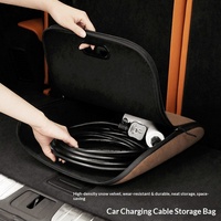 Boîte de rangement pour pistolet de recharge de véhicule électrique avec revêtement en cuir PVC et velours pour Xiaomi SU7 Li Auto BYD Xpeng Tesla GAC Trumpchi AITO M9