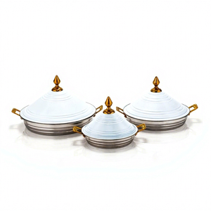 Hand Engraved Decorative Hotel Restaurant <b>Insulated</b> Stainless Steel Casseroles <b>Serving</b> Hot Pot - Product Image 1