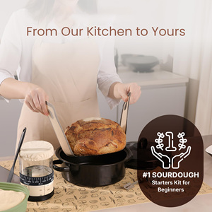 Sauerteig-Starter-Set mit Topf, Brotschneider, Backzubehör, Waage, Einfaches Design, Umweltfreundlich, Wiederverwendbar, Oval, Hochwertig, Langlebig - Product Image 5