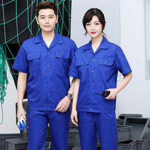 <span class=keywords><strong>Abbigliamento</strong></span> da Lavoro Estivo per Uomo, Tuta Protettiva per <span class=keywords><strong>Officina</strong></span> e Fabbrica con Logo Ricamato, Adatta per Saldatura e Riparazione Macchine da Stampa - Product Image 2