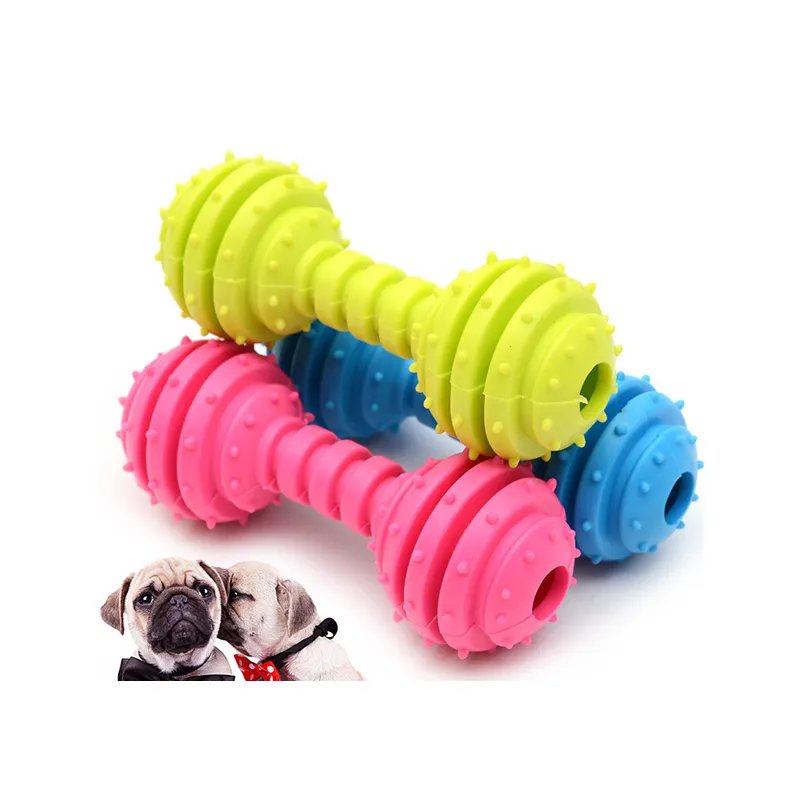 Groothandel Kleurrijke Bone Vorm Tpr Hond Speelgoed Barbell Hond Kauwen Speelgoed