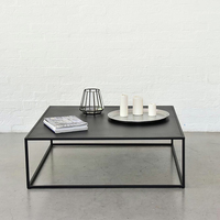 Table basse carrée en fer noir élégante et moderne pour salon et salle à manger JIASHEN