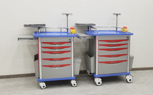 अस्पताल रोगी कमरे के फर्नीचर एब्स 5 दराज दवाओं आपातकालीन नर्सिंग कार्ट चिकित्सा एनेस्थीसिया उपचार ट्रॉली - Product Image 3