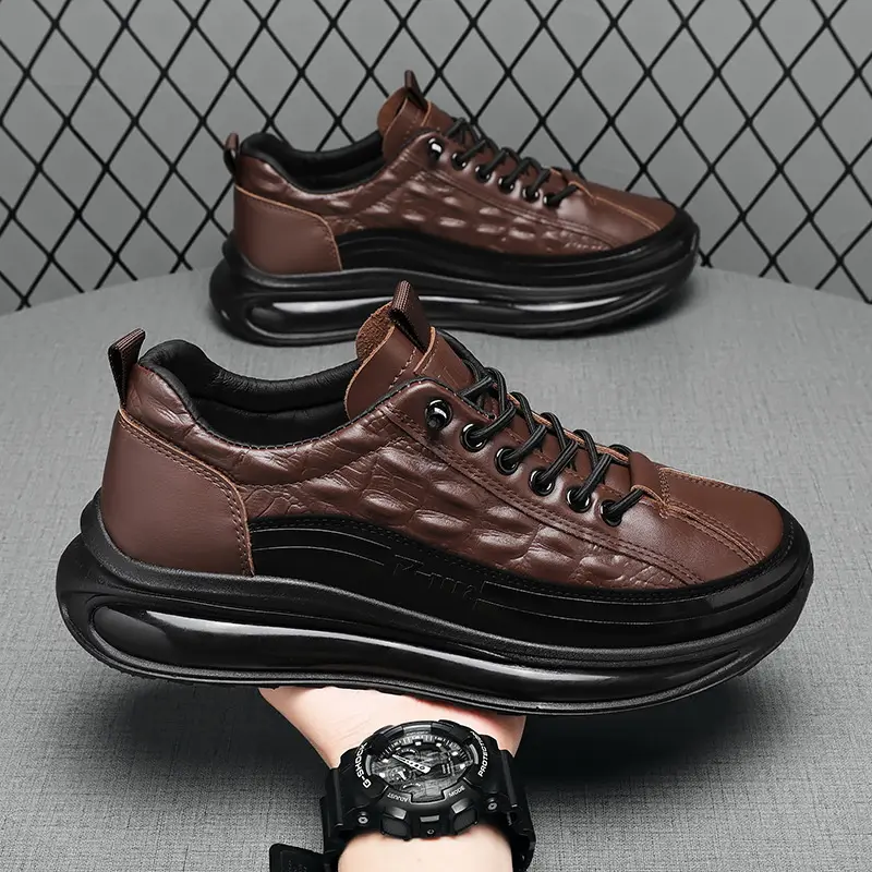 Wholesale men's leather shoes retro men's shoes 2022 new thick sole casual men's sports shoes
