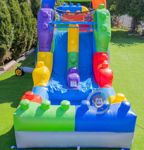 Peralatan bermain anak rintangan tiup taman hiburan luar ruangan taman permainan Bouncer kursus seluncur - Product Image 3