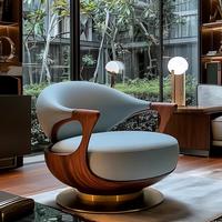 Nouveau Style chinois chaise ailée en cuir rotatif réglage de levage personnalisable Villa balcon lumière luxe Simple haut de gamme