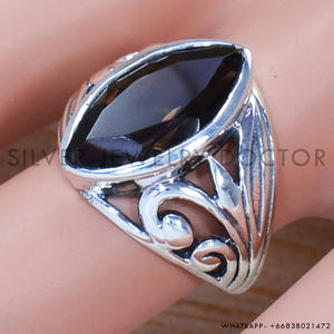 925พลอยควอทซ์สโมคกี้แท้แหวนเงินน้ำหนักเบาทำด้วยมือเครื่องประดับเงินแท้จำนวนมาก - Product Image 2